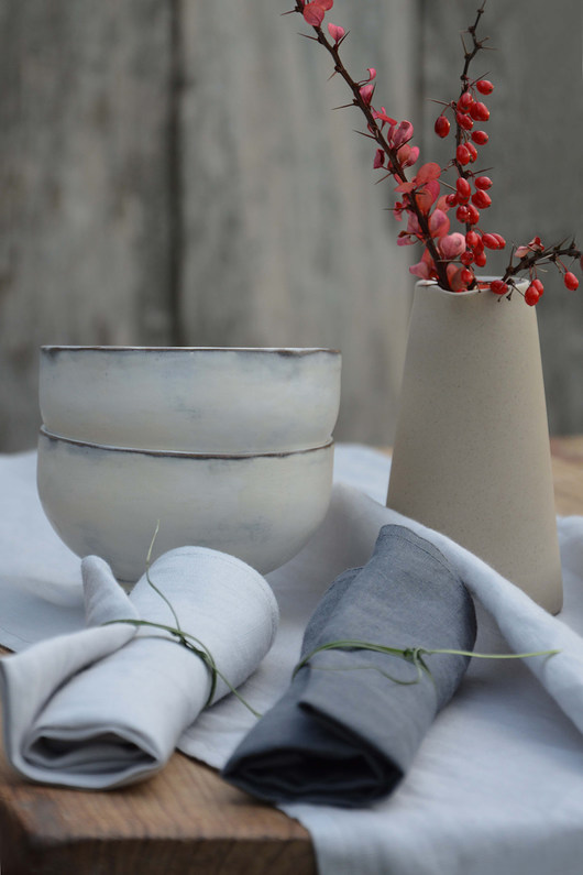 obrusy i serwetki Bieżnik lniany kolor betonowy