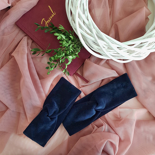 opaski do włosów Zestaw dla Mamy i córki Opaska Twist - Granat