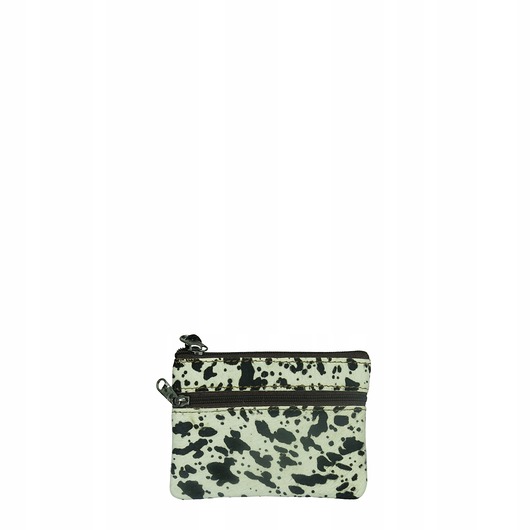 portfele damskie Saszetka skórzana bilonówka skóra naturalna na klucze bilon poręczna OLIVKA