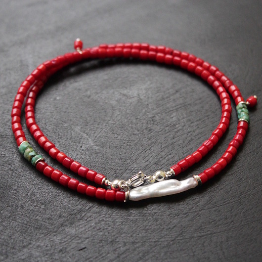 srebrne naszyjniki Naszyjnica Lato z koralem