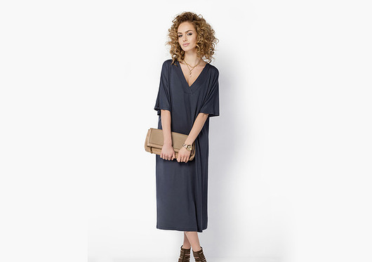 Sukienka OVERSIZE wygodna grafitowa  Dressroad