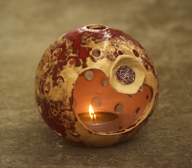 świeczniki i świece Lampion z kwiatem aromaterapia