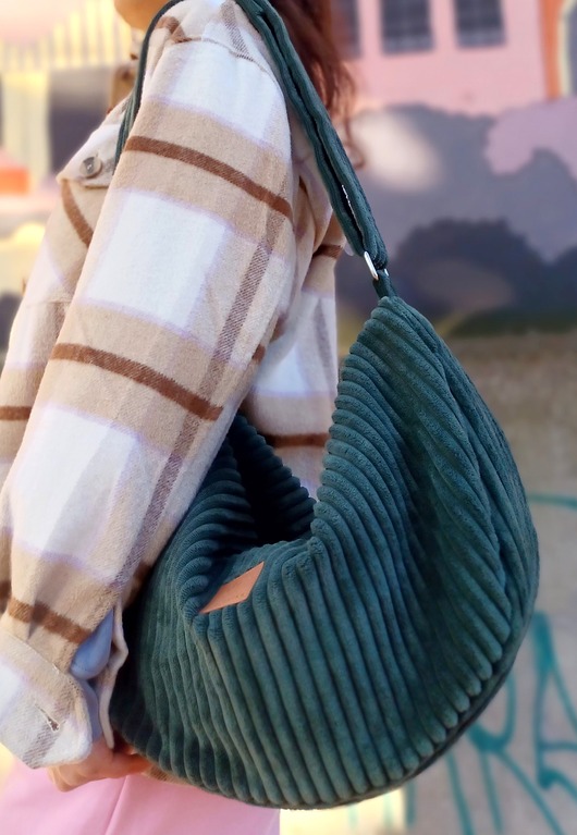 torby na ramię Sztruksowa torba hobo Zielona