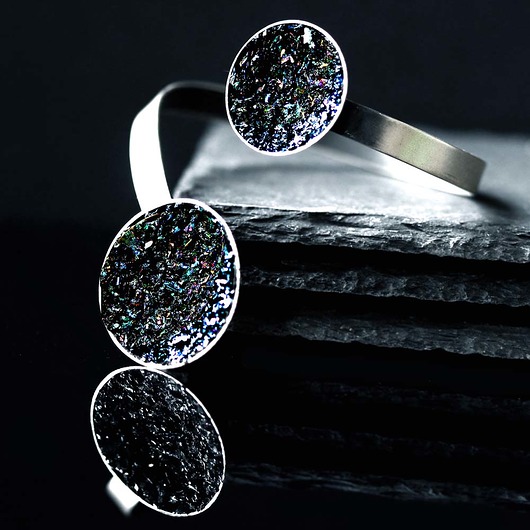 bransoletki wire wrapping Efektowna bransoleta z druzami karborundu