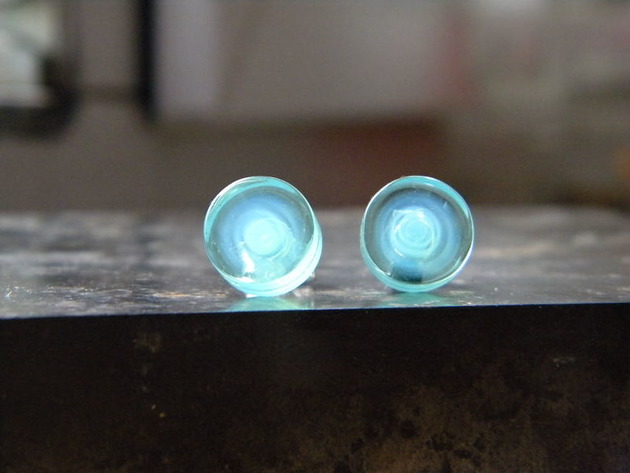 kolczyki wire wrapping wodny wir  - sztyfty