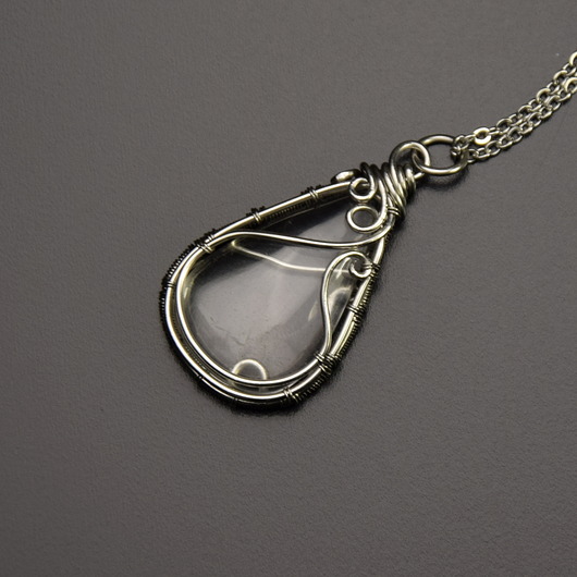 wisiory Wisiorek kryształ górski wire wrapping
