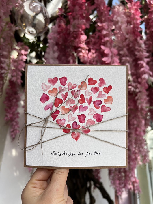 kartki scrapbooking Wyjątkowa kartka na walentynki - dziękuję, że jesteś