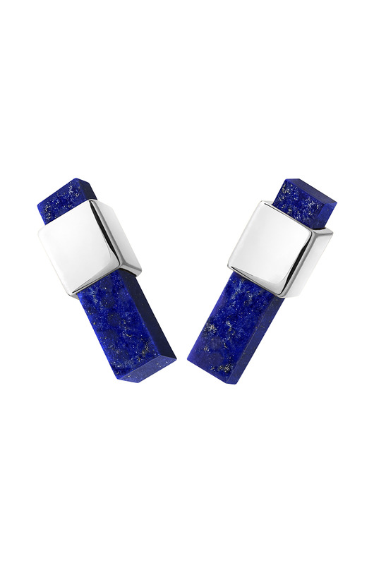 Kolczyki złote kwadraciki/ SILVER/lapis lazuli Daria Siwiak Jewellery