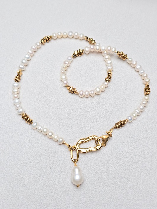 złote naszyjniki Naszyjnik Perły  i Złoto