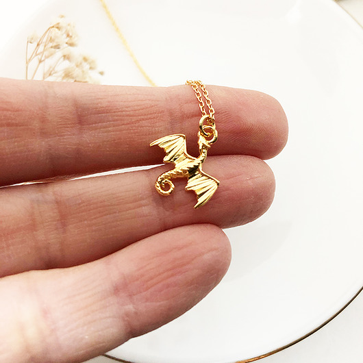 złote naszyjniki Naszyjnik ze smokiem, smok, gra o tron