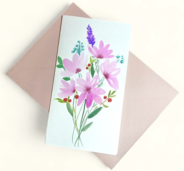 akcesoria różne Kartka ręcznie malowana na każdą okazję