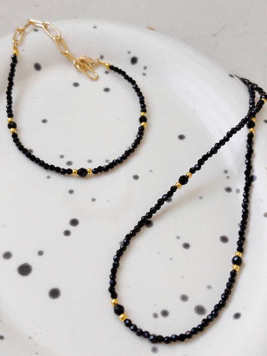 komplet biżuterii Komplet Naszyjnik  i bransoletka onyks