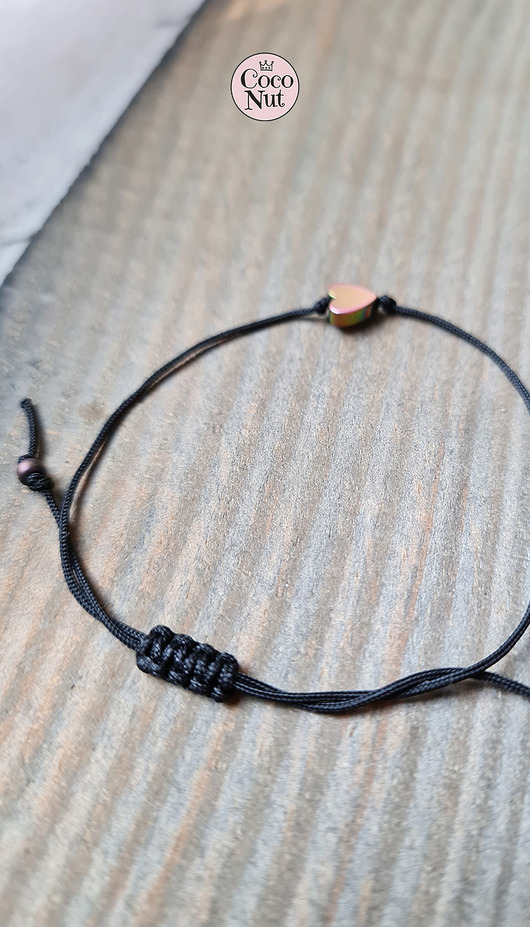 bransoletki na sznurku Bransoletka serduszko hematyt sznurek