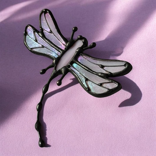 broszki Broszka witrażowa owad "Ważka"