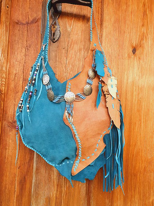 torby na ramię Skórzana turkusowa  torba