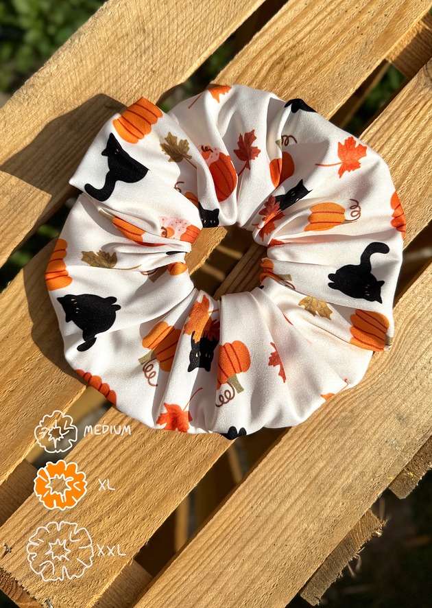 gumki do włosów Scrunchie XXL - Fall Cats