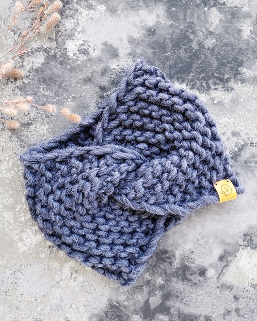 opaski do włosów WOOLY opaska z wełny ala turban grafitowa