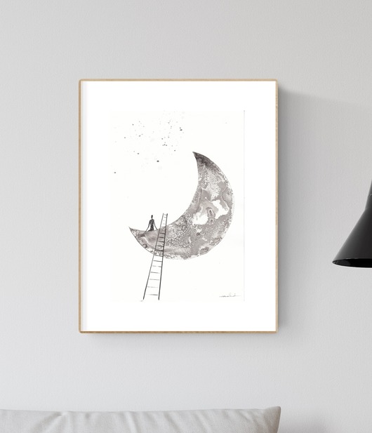 grafika 21X30 cm wykonana ręcznie MiniMalArt