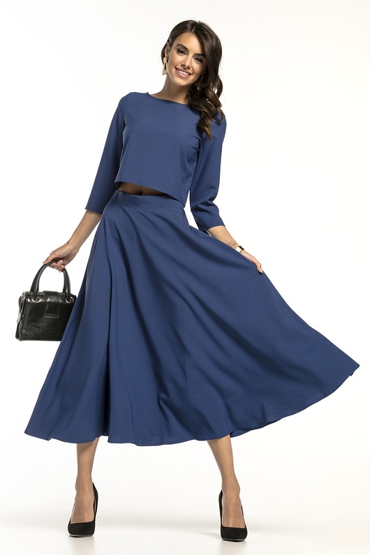 topy damskie Bluzka top z rękawem 3/4 T286 granat