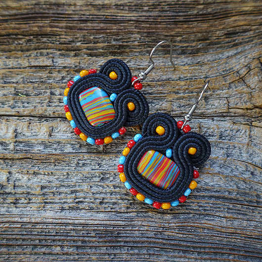 kolczyki soutache Kolorowe  kolczyki soutache