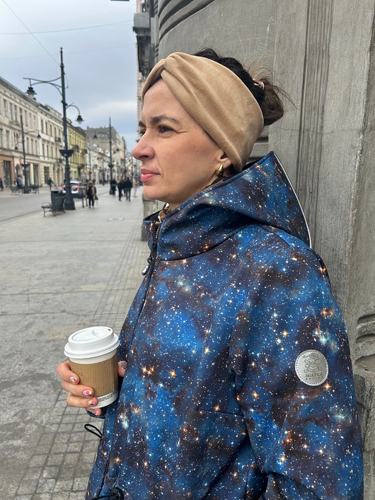 kurtki damskie Płaszcz damski softshell, Kosmiczna Odyseja