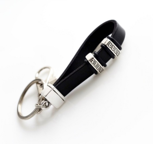 breloki dla niego Brelok czarny skórzany męski damski