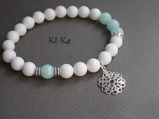 White and mint -  bransoletka KiKa pracownia