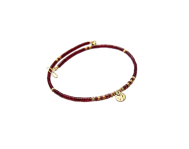 chokery Jadeit bordeaux  /23.11.25/ naszyjnik  - Szlachetna kolekcja