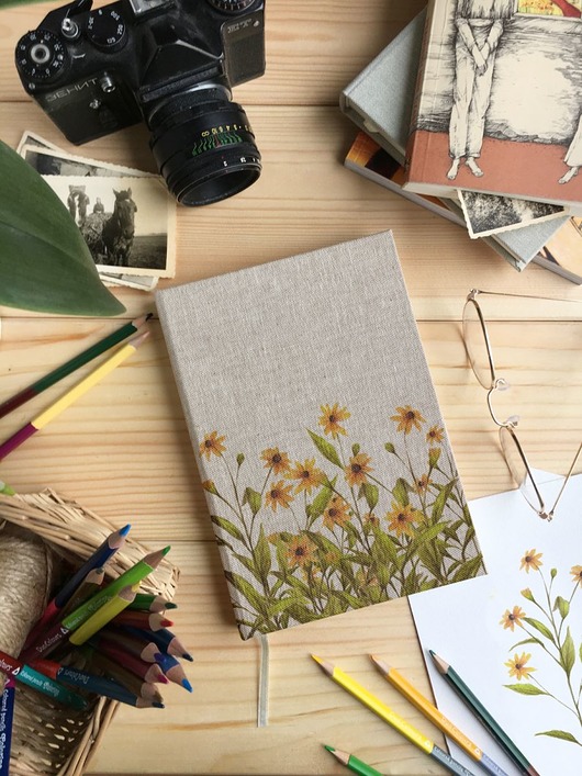 Notes w twardej oprawie - rudbekia Milena Wrońska