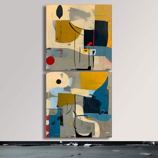 obrazy Nowoczesny duży obraz do salonu lub antresoli 80x160cm  dyptyk