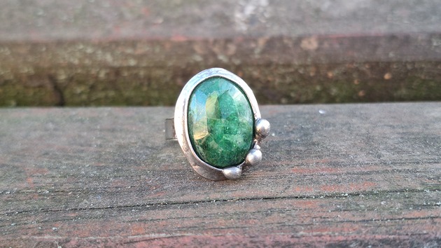 pierścionki - różne Szmaragd - pierścionek regulowany