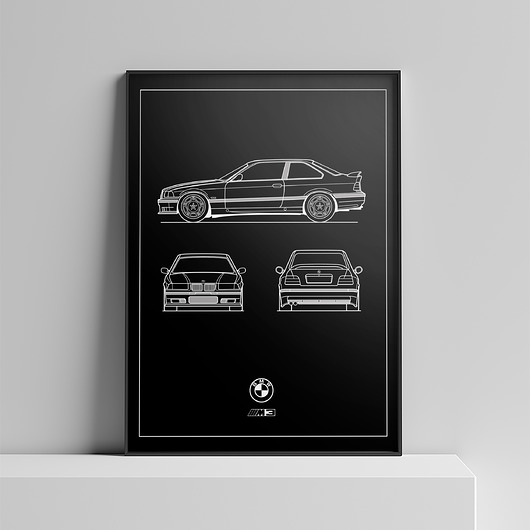 plakaty Plakat Legendy Motoryzacji - BMW M3 e36