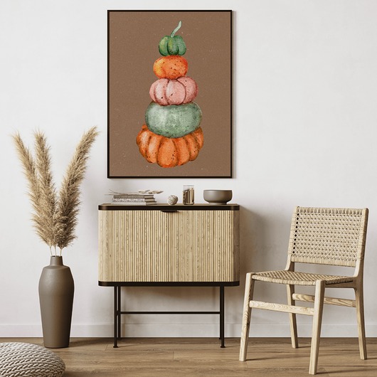 plakaty Plakat Jesienny Dynie na ścianę A3 Minimalistyczny Plakat nowoczesny
