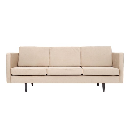sofy i szezlongi Sofa ALTA beżowy welur, skandynawski design