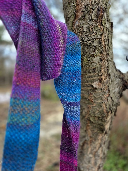 szale damskie Energetyczna fuksja / szal z jedwabiem