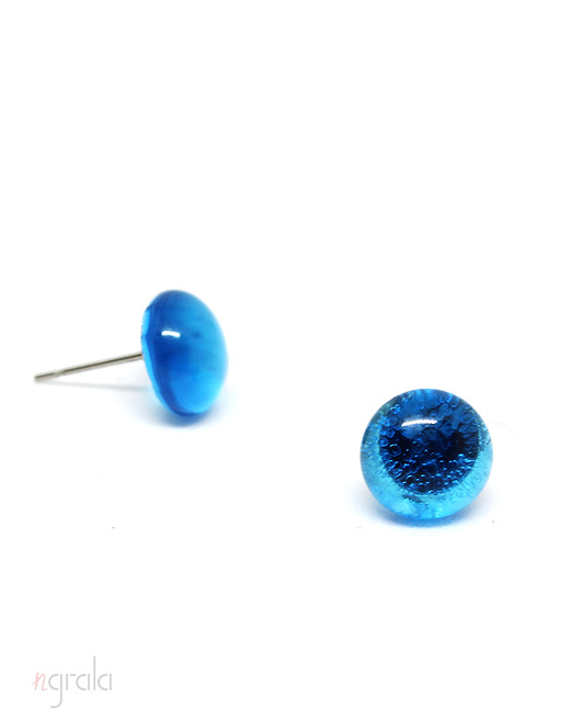 kolczyki szklane Kolczyki Intense Blue Drop
