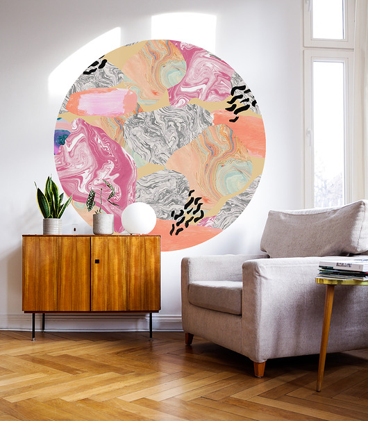 tapety i naklejki ścienne Dots Marble - samoprzylepna tapeta w kształcie koła