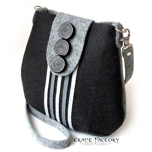 Hypnotic Black&Grey - torebka na ramię Craft Factory