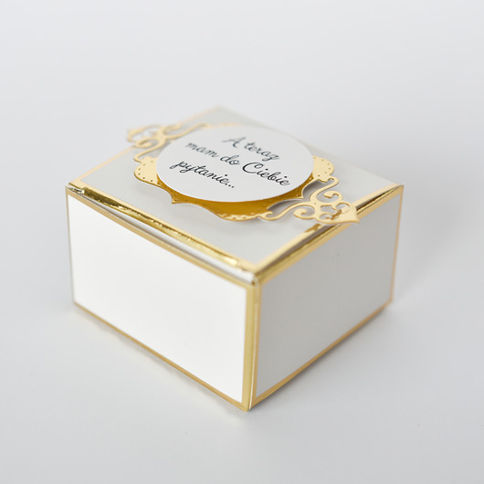 zaproszenia i kartki na ślub Prośba o świadkowanie - złote