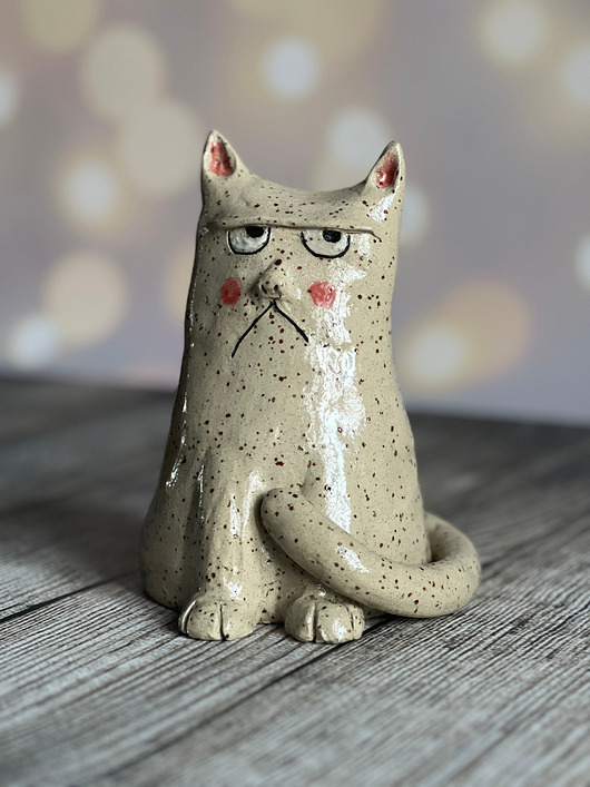 figurki i rzeźby Kot ceramiczny
