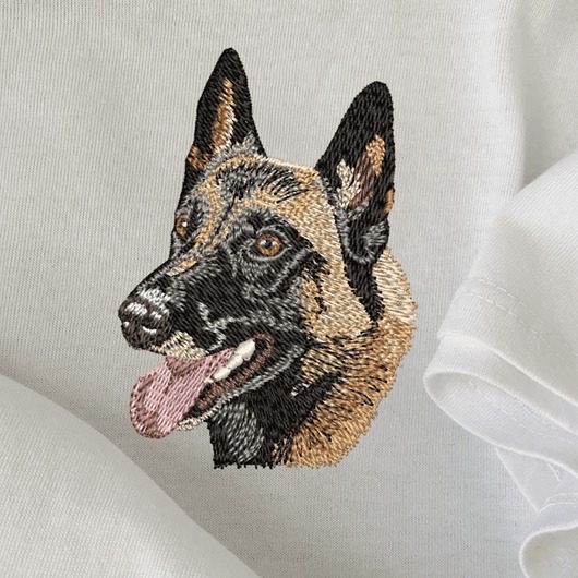 t-shirt damskie Koszulka Malinois T-shirt z haftem psa Prezent dla psiarza