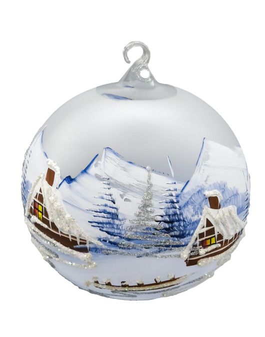 ozdoby choinkowe Bombka Lampion ze stojakiem: Zimowa Chatka