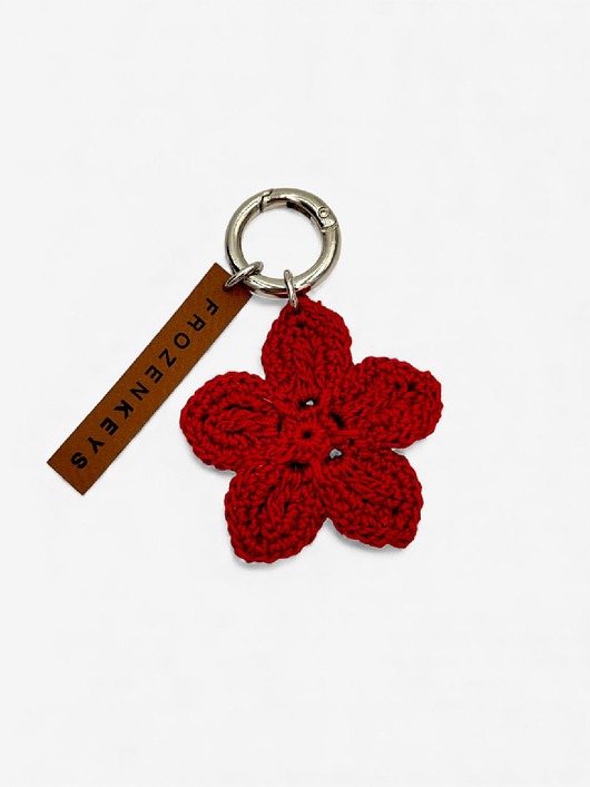 breloki Brelok Kwiat Czerwony ze Srebrnym Zapięciem