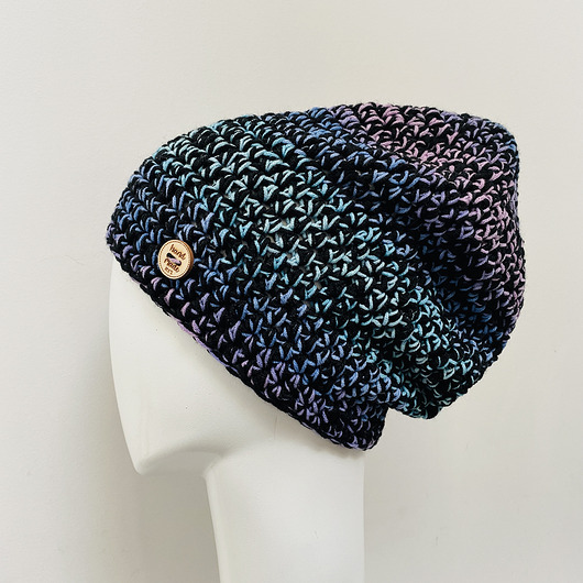 czapki damskie Gruba czapka beanie smerf kolorowa szydełkowa