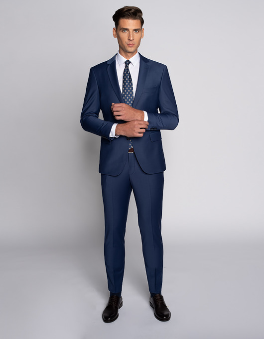 marynarki męskie Garnitur pozzallo granatowy slim fit