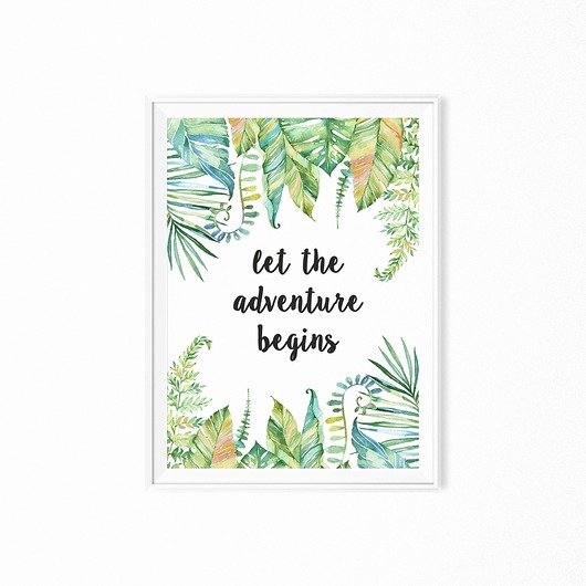 Plakat botaniczny let the adventure begins  myscandi