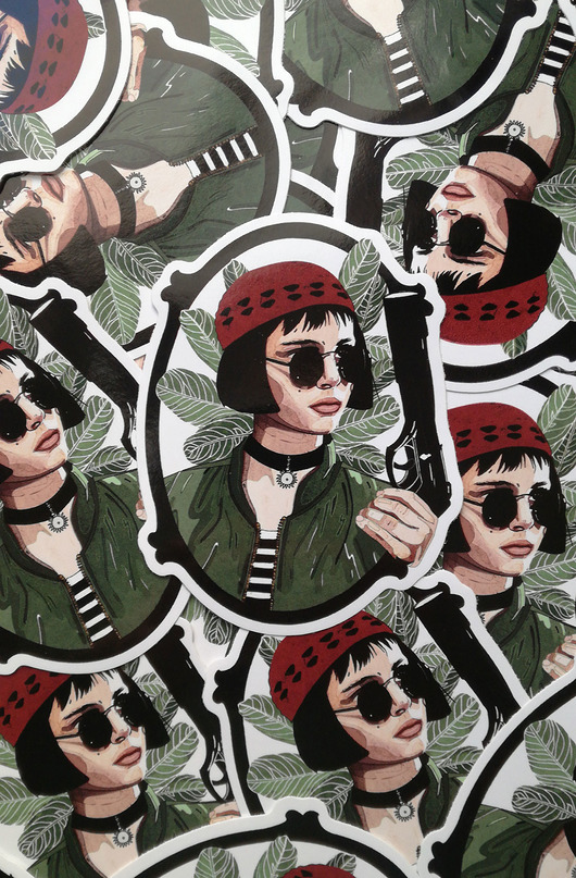 Mathilda naklejka wodoodporna 9,8cm x 7,7 cm Żaneta Antosik PRINTS