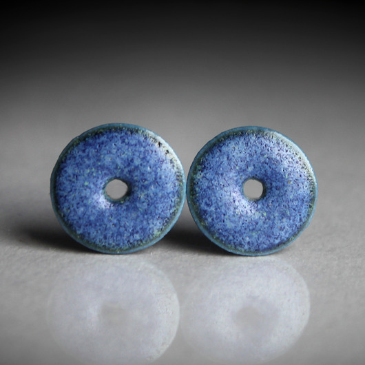 kolczyki ceramiczne DONUTS/stal chirurgiczna/