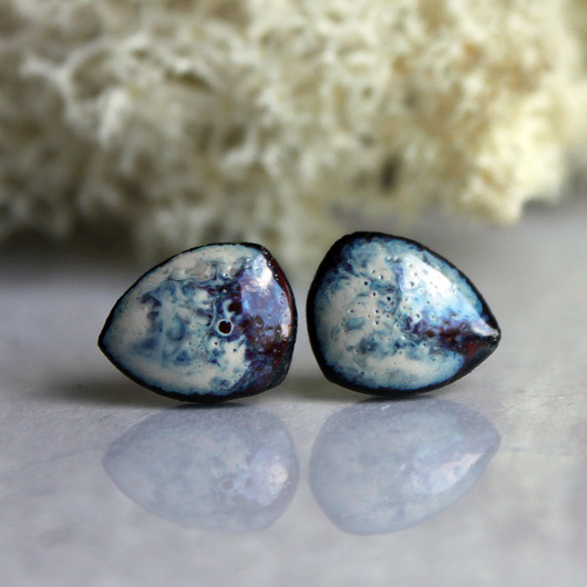 kolczyki ceramiczne PEBBLE/stal chirurgiczna/