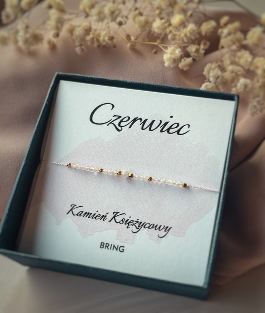 bransoletki z kamieni naturalnych Bransoletka Kamień Urodzeniowy Czerwiec pozł.